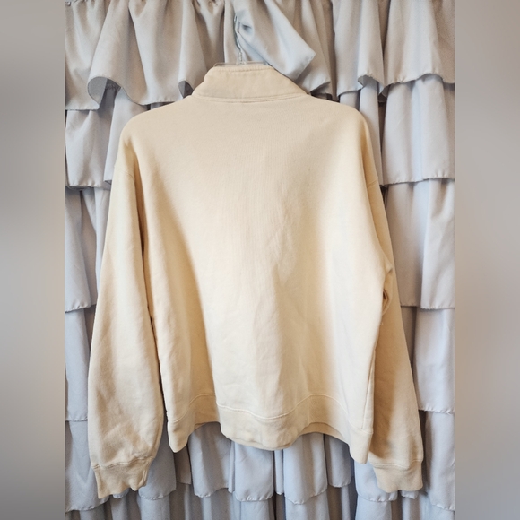 Men's Izod Cream Colored Zip Long Sleeve Sweater - Picture 6 of 7